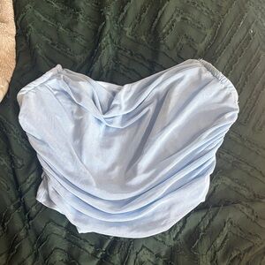 Light Blue Strapless Top
